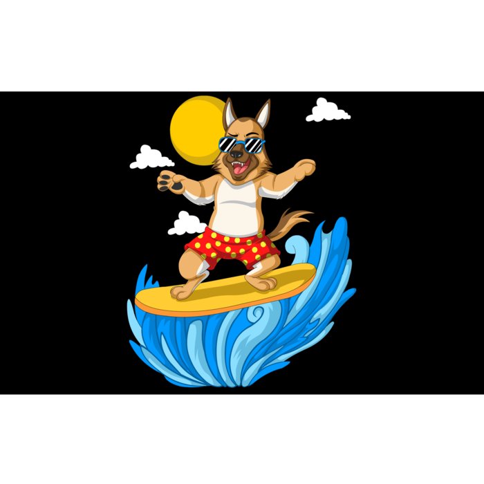 German Shepherd Surfing Bumper Sticker