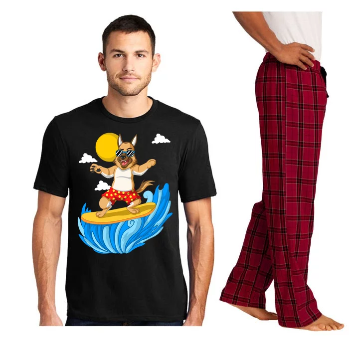 German Shepherd Surfing Pajama Set