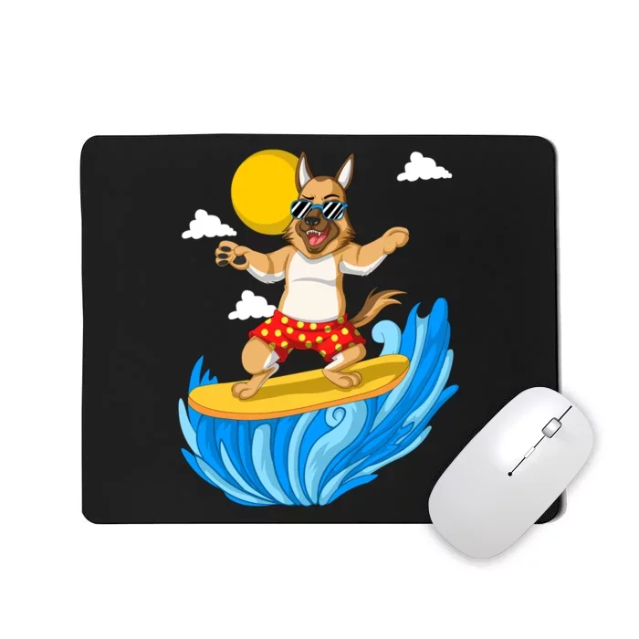 German Shepherd Surfing Mousepad