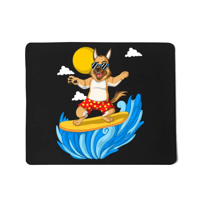 German Shepherd Surfing Mousepad