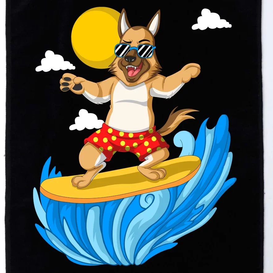 German Shepherd Surfing Platinum Collection Golf Towel