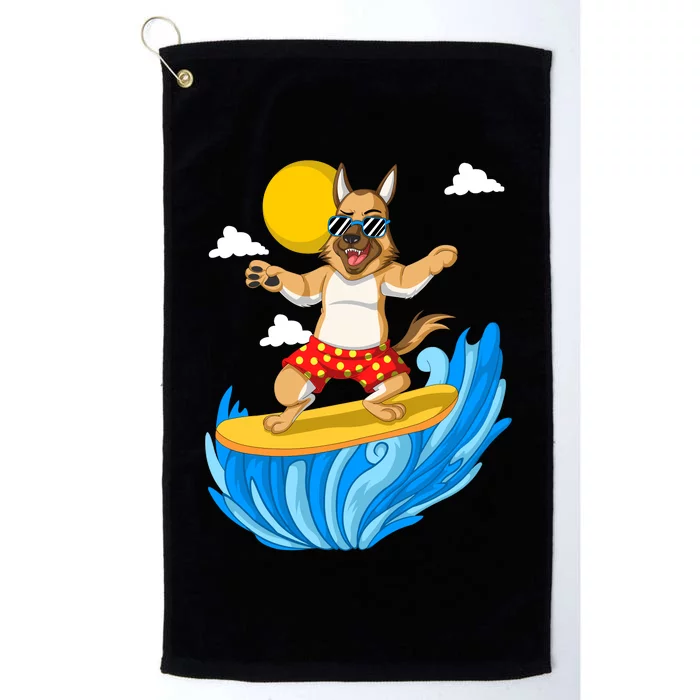 German Shepherd Surfing Platinum Collection Golf Towel