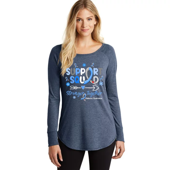 Groovy Support Squad Blue Ribbon Diabetes Awareness Women's Perfect Tri Tunic Long Sleeve Shirt