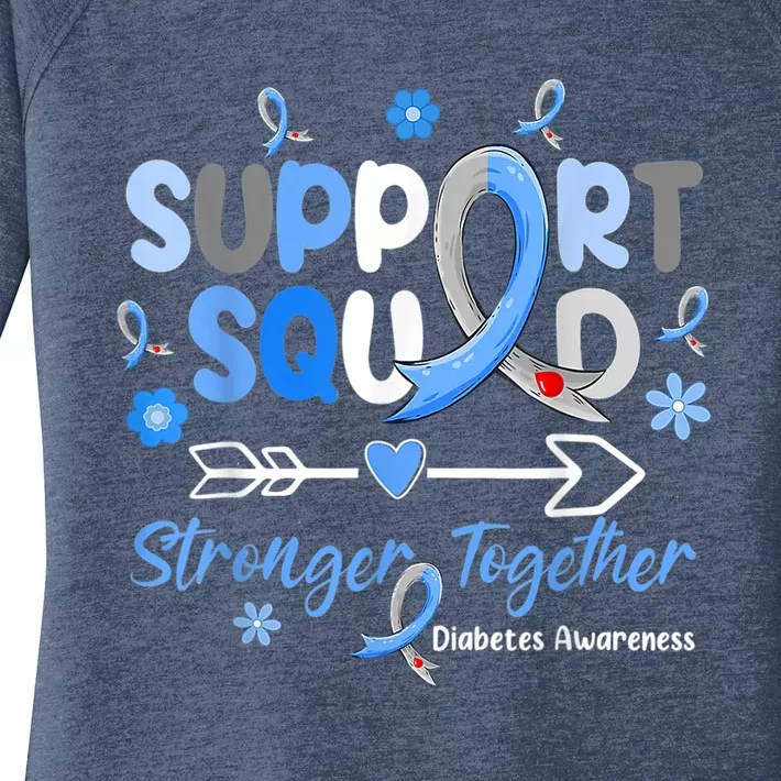 Groovy Support Squad Blue Ribbon Diabetes Awareness Women's Perfect Tri Tunic Long Sleeve Shirt