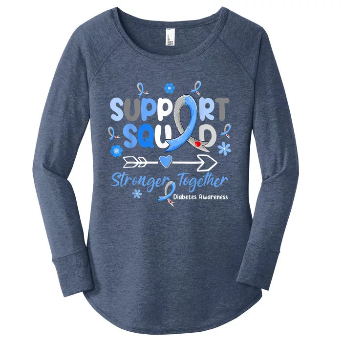 Groovy Support Squad Blue Ribbon Diabetes Awareness Women's Perfect Tri Tunic Long Sleeve Shirt