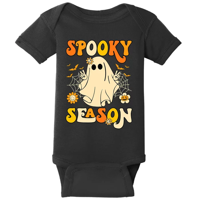 Ghost Spooky Season Funny Halloween Baby Bodysuit