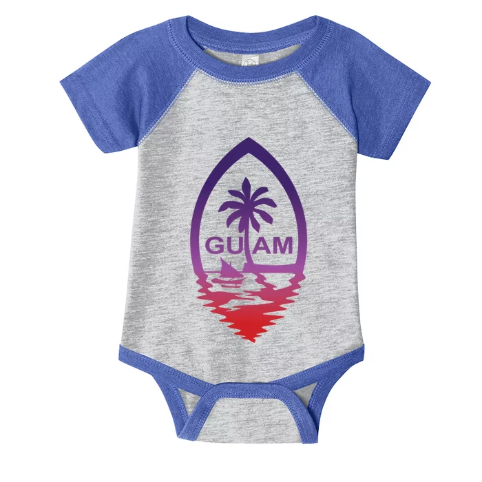 Guam Seal Shimmer Sunset Print Great Gift Cool Gift Infant Baby Jersey Bodysuit