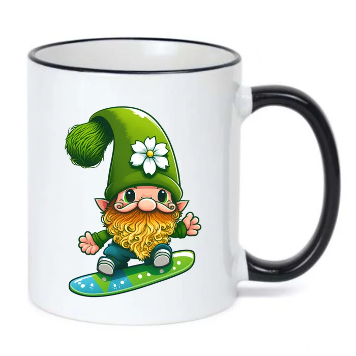 Gnome Surfing Skating St Patricks Day Cool Gift Black Color Changing Mug