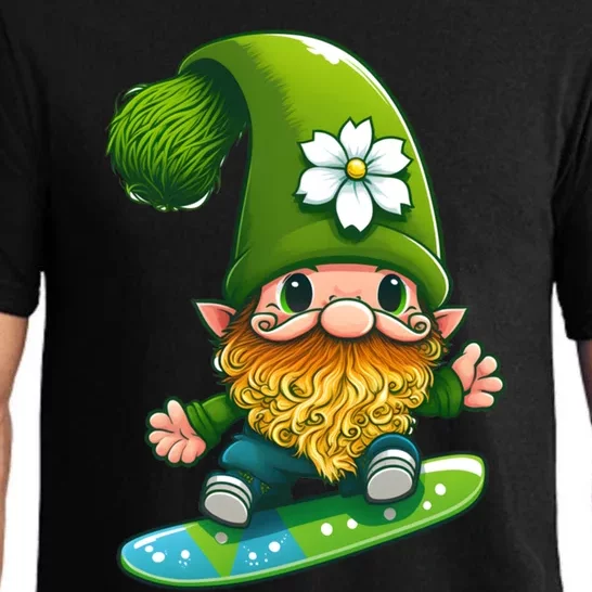 Gnome Surfing Skating St Patricks Day Cool Gift Pajama Set