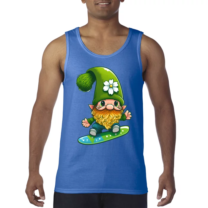 Gnome Surfing Skating St Patricks Day Cool Gift Tank Top