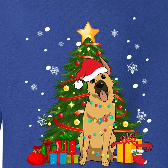 Ger Shepherd Santa Christmas Tree Light Pajama Dog Xmas Funny Gift Toddler Sweatshirt