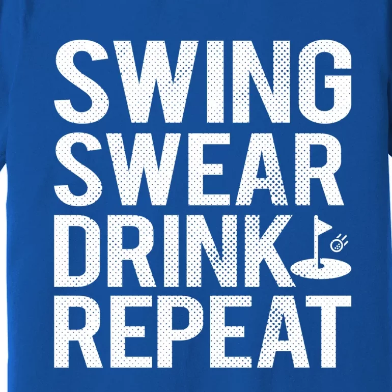 Golfer Swing Swear Repeat Funny Golf Gift Premium T-Shirt