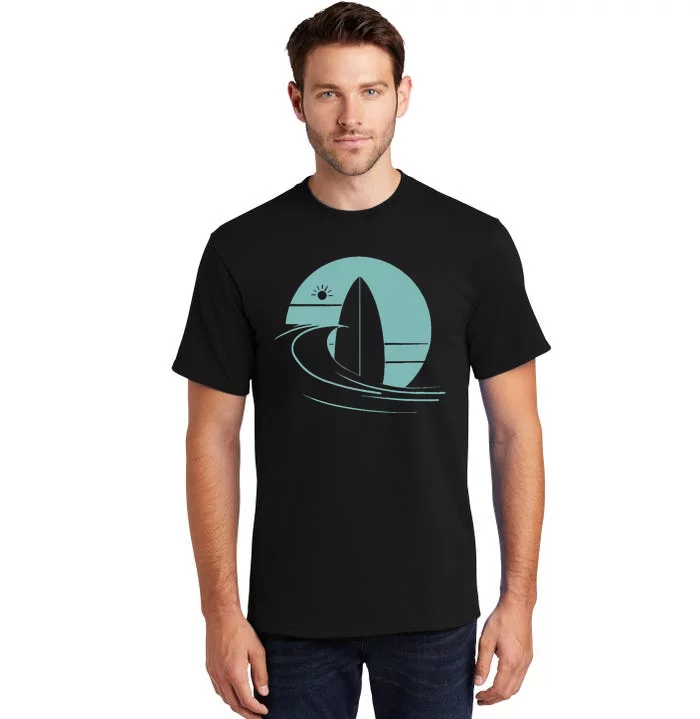 Graphic Sun Surf And Waves Design Tall T-Shirt