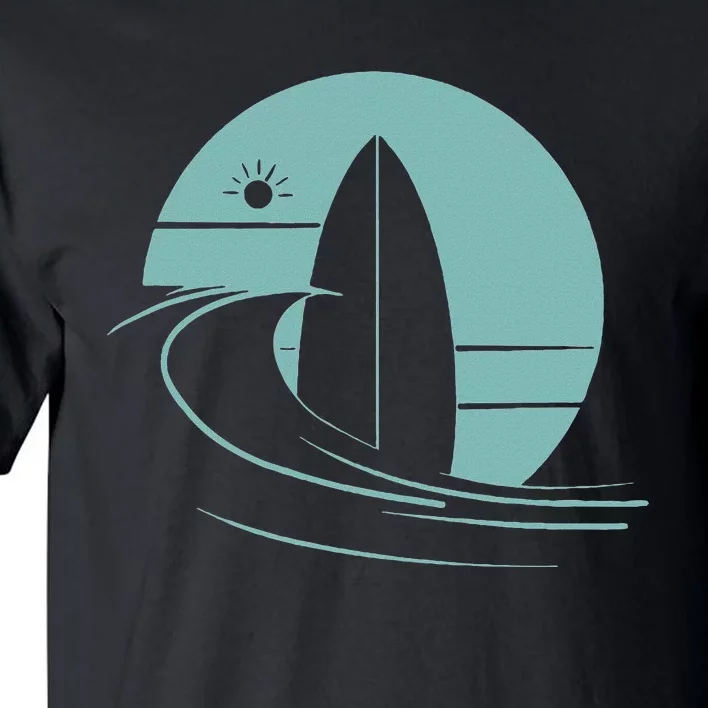 Graphic Sun Surf And Waves Design Tall T-Shirt