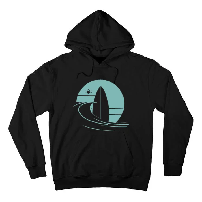 Graphic Sun Surf And Waves Design Tall Hoodie