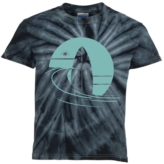 Graphic Sun Surf And Waves Design Kids Tie-Dye T-Shirt