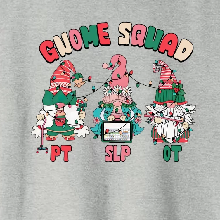 Gnome Squad Slp Ot Pt Christmas Occupational Physical Speech Meaningful Gift Women's Crop Top Tee