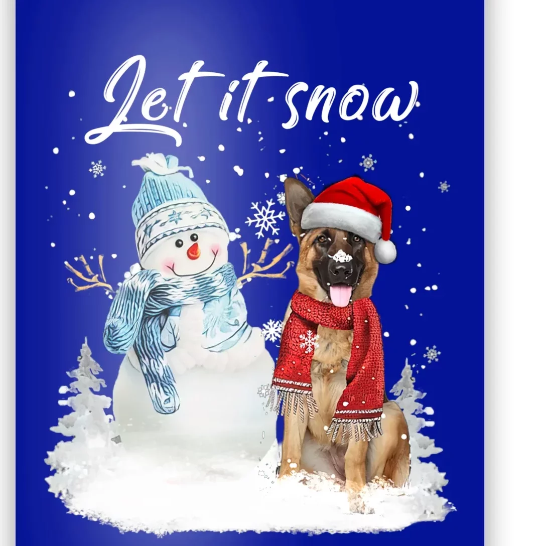 Ger Shepherd Santa Dog Christmas Snow Xmas Pajama Gift Poster