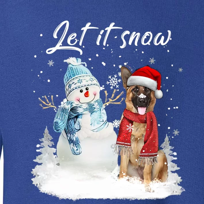 Ger Shepherd Santa Dog Christmas Snow Xmas Pajama Gift Toddler Sweatshirt