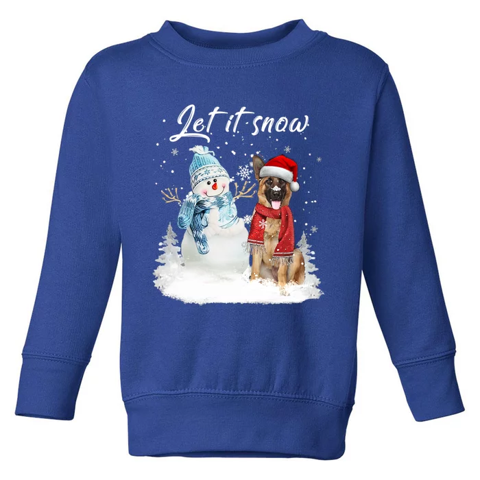 Ger Shepherd Santa Dog Christmas Snow Xmas Pajama Gift Toddler Sweatshirt