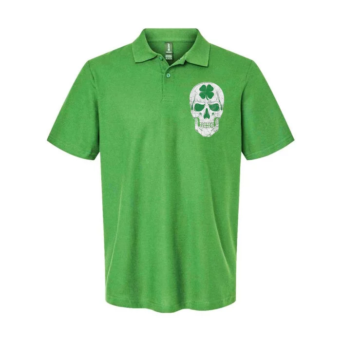 Green Shamrock Skull Irish Ireland St Patricks Day Softstyle Adult Sport Polo