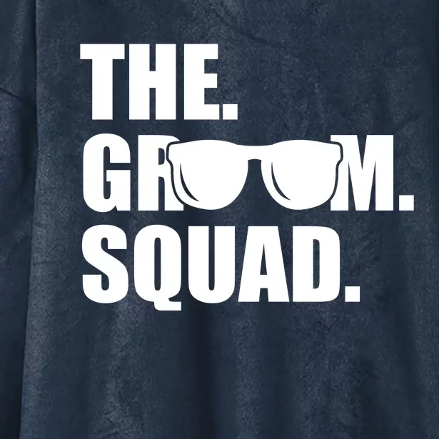 Groom Squad Sunglasses Bachelor Party Hooded Wearable Blanket