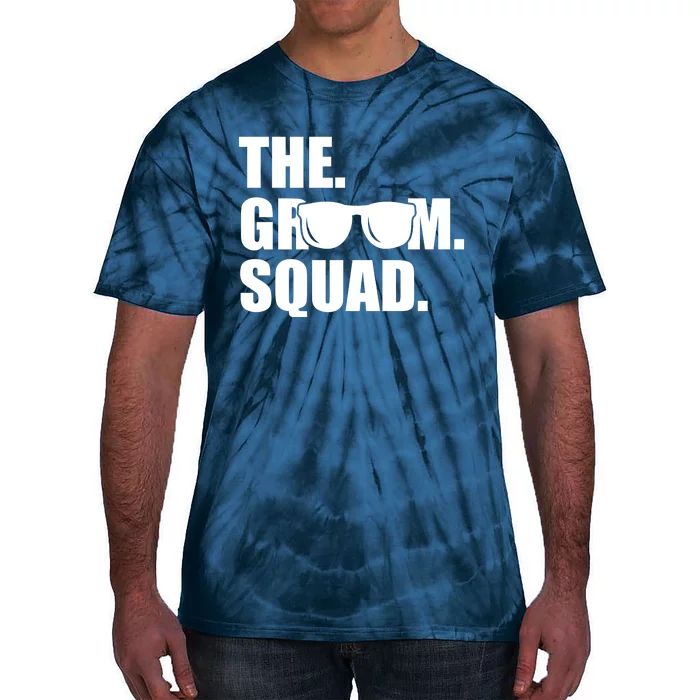 Groom Squad Sunglasses Bachelor Party Tie-Dye T-Shirt