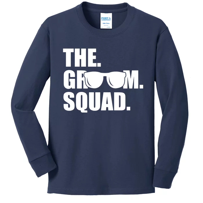 Groom Squad Sunglasses Bachelor Party Kids Long Sleeve Shirt