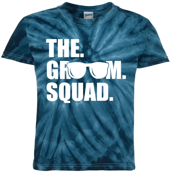 Groom Squad Sunglasses Bachelor Party Kids Tie-Dye T-Shirt