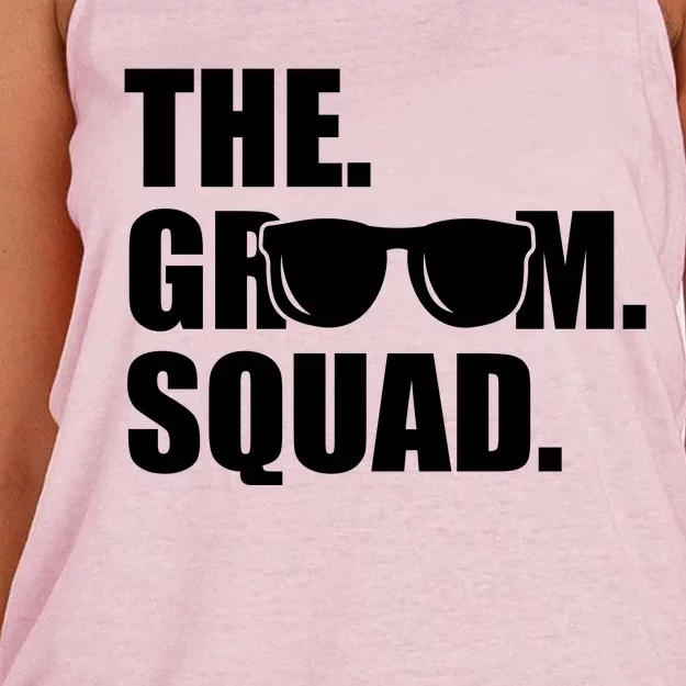 Groom Squad Sunglasses Bachelor Party Women's Knotted Racerback Tank