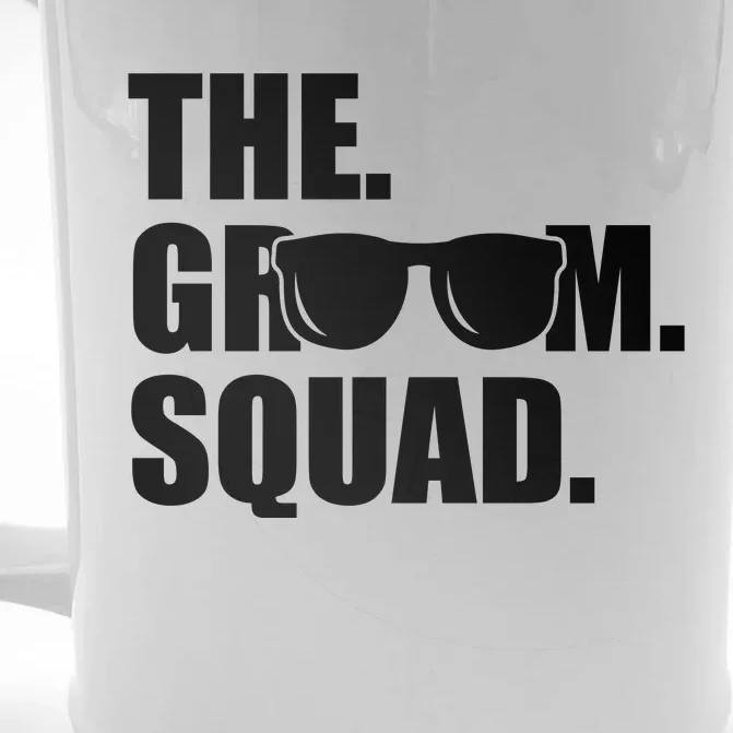 Groom Squad Sunglasses Bachelor Party Front & Back Beer Stein