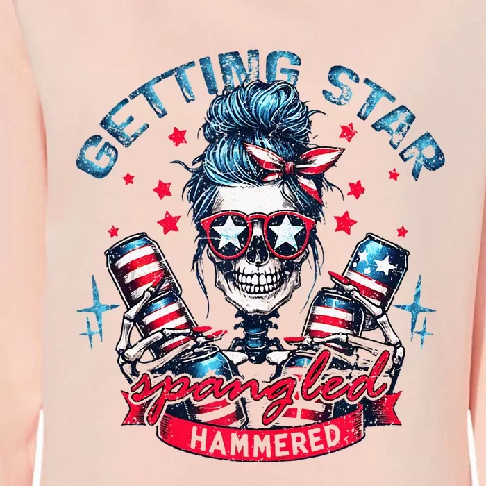 Getting Star Spangled Hammered Skeleton Womens California Wash Sweatshirt