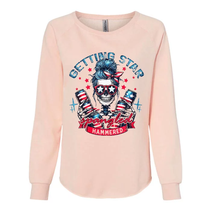 Getting Star Spangled Hammered Skeleton Womens California Wash Sweatshirt