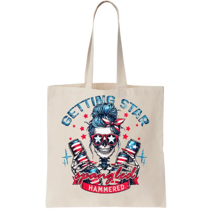 Getting Star Spangled Hammered Skeleton Tote Bag