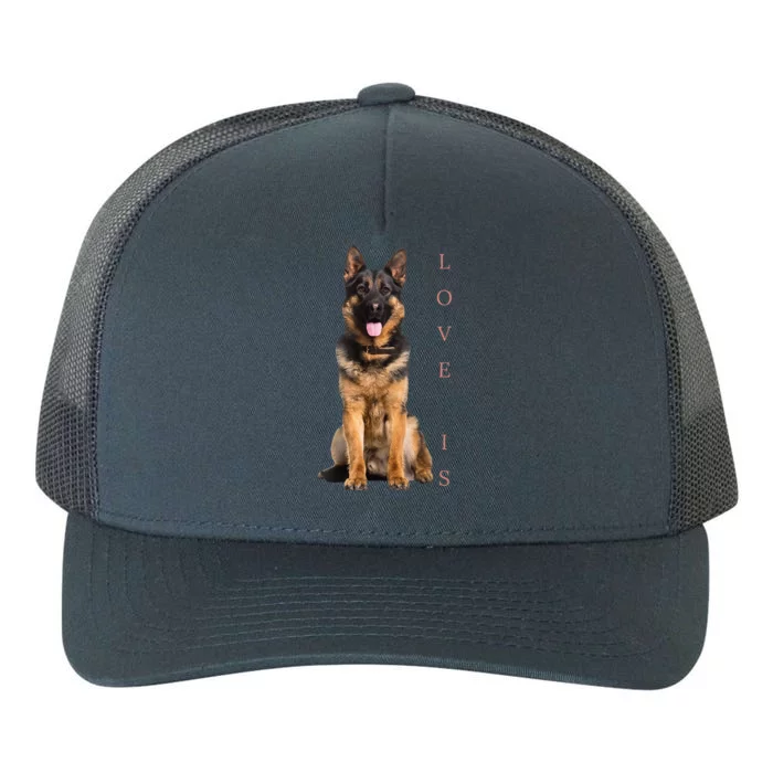 German Shepherd Shepard Dog Mom Dad Love Pet Puppy Yupoong Adult 5-Panel Trucker Hat