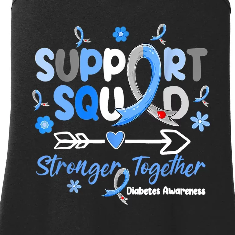 Groovy Support Squad Blue Ribbon Diabetes Awareness Ladies Essential Tank