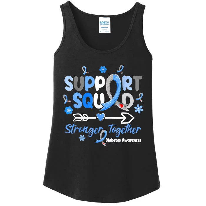 Groovy Support Squad Blue Ribbon Diabetes Awareness Ladies Essential Tank