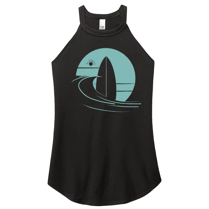 Graphic Sun Surf And Waves Women’s Perfect Tri Rocker Tank