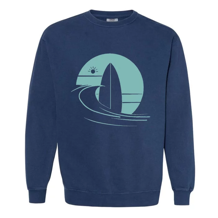 Graphic Sun Surf And Waves Garment-Dyed Sweatshirt