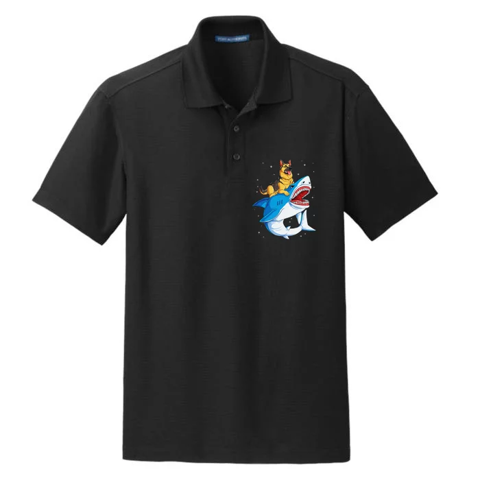 German Shepherd Shark Space Galaxy Jawsome Dry Zone Grid Performance Polo