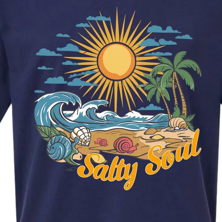 Groovy Salty Soul Summer Vacation Beach Vacay Sueded Cloud Jersey T-Shirt