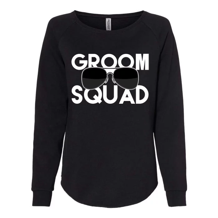 Groom Squad Sunglasses Bachelor Party Funny Womens California Wash Sweatshirt