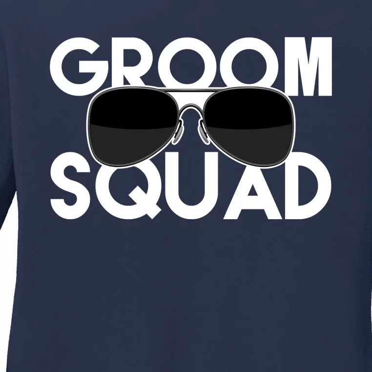 Groom Squad Sunglasses Bachelor Party Funny Ladies Long Sleeve Shirt