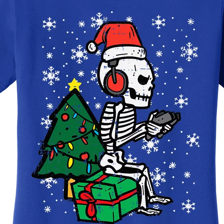 Gamer Skeleton Santa Christmas Gaming Women's T-Shirt