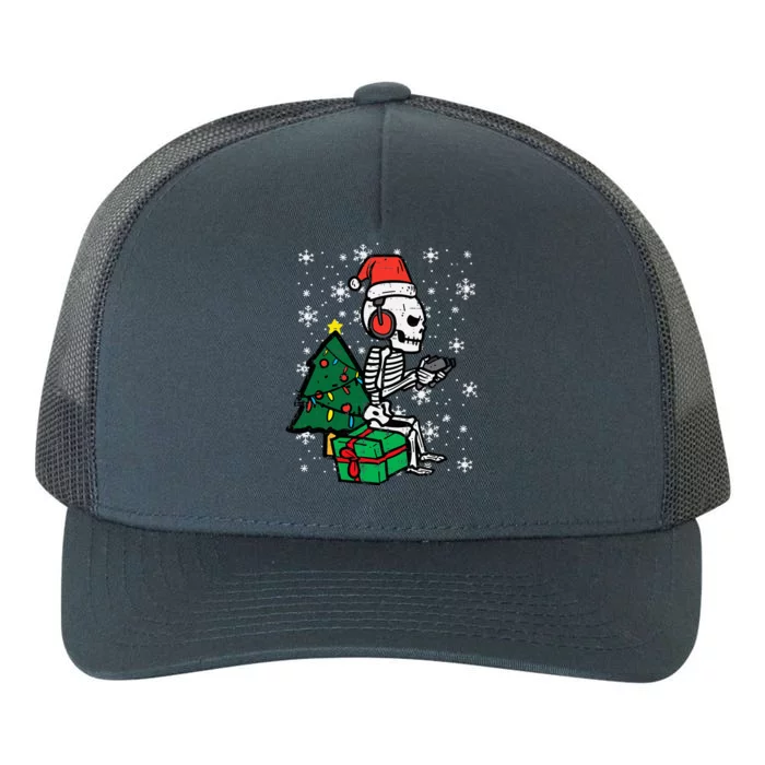 Gamer Skeleton Santa Christmas Gaming Yupoong Adult 5-Panel Trucker Hat