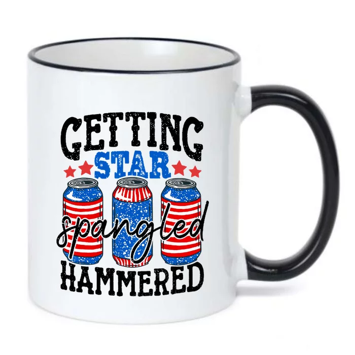 Getting Star Spangled Hammered Funny 4th Of July Patriotic Black Color Changing Mug