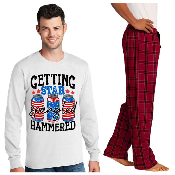 Getting Star Spangled Hammered Funny 4th Of July Patriotic Long Sleeve Pajama Set