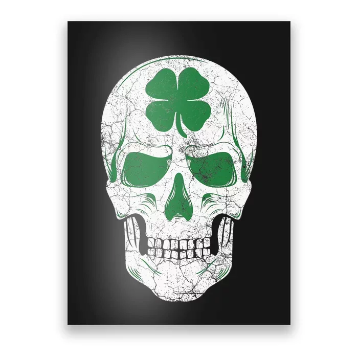 Green Shamrock Skull Irish Ireland ST PATRICKS DAY Gift Poster