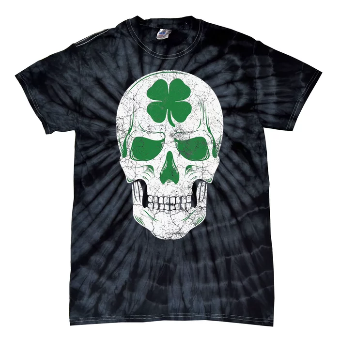 Green Shamrock Skull Irish Ireland ST PATRICKS DAY Gift Tie-Dye T-Shirt