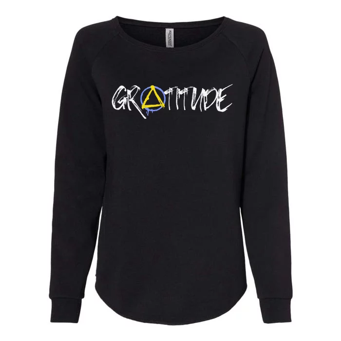 Gratitude Sobriety Symbol Womens California Wash Sweatshirt